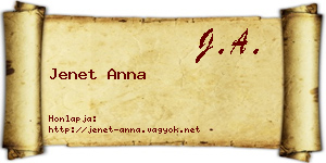Jenet Anna névjegykártya